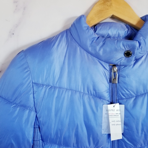VIA SPIGA Blue Puffer Jacket - Picture 5 of 15